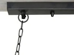 Hanglamp In Industriele Stijl Olius - Hout En Metaal - 4 Lampen - H31 X L100 Cm - Naturel En Zwart-OZAIA Online