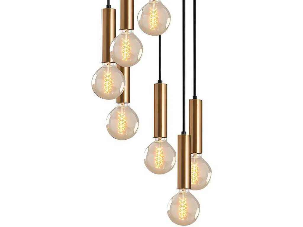 Hanglamp In Vintage-Stijl Met Verstelbare Hoogte - Metaal - H40-136 Cm - Goudkleurig - Josette-OZAIA Discount