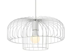 Hanglamp Met Draadstructuur Met Design-Stijl Van Metaal - D40 X H130 Cm - Wit - Andromaque-OZAIA Sale