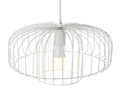 Hanglamp Met Draadstructuur Met Design-Stijl Van Metaal - D40 X H130 Cm - Wit - Andromaque-OZAIA Sale