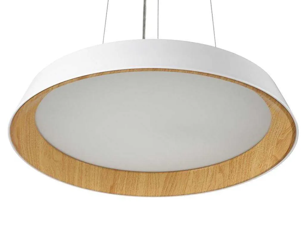 Hanglamp Met Ledverlichting Van Metaal En Aluminium - D45 Cm - Wit En Naturel - Derry-OZAIA Clearance