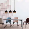 Hanglamp Met Verstelbare Hoogte Yildo - 3 Kappen - L67 X H25/111 Cm - Zwart En Koperkleurig-OZAIA New