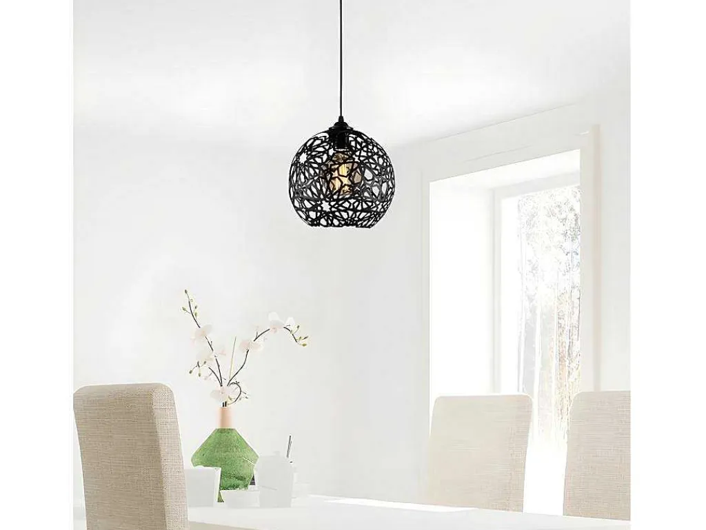 Hanglamp Met Verstelbare Hoogte Celindra - D. 25 X H. 39/119 Cm - Zwart-OZAIA Online