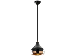 Hanglamp Met Verstelbare Hoogte Yildo - D17 X H25/112 Cm - Zwart En Koperkleurig-OZAIA Hot