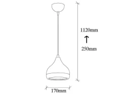 Hanglamp Met Verstelbare Hoogte Yildo - D17 X H25/112 Cm - Zwart En Koperkleurig-OZAIA Hot