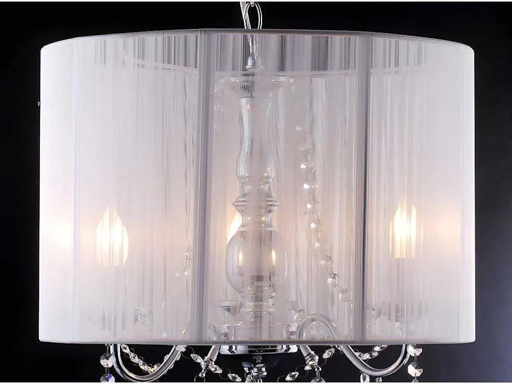 Hanglamp Toscani Van Witte Draden - H 100Cm - Passementstrookje Van Kristal-PASCAL MORABITO Sale