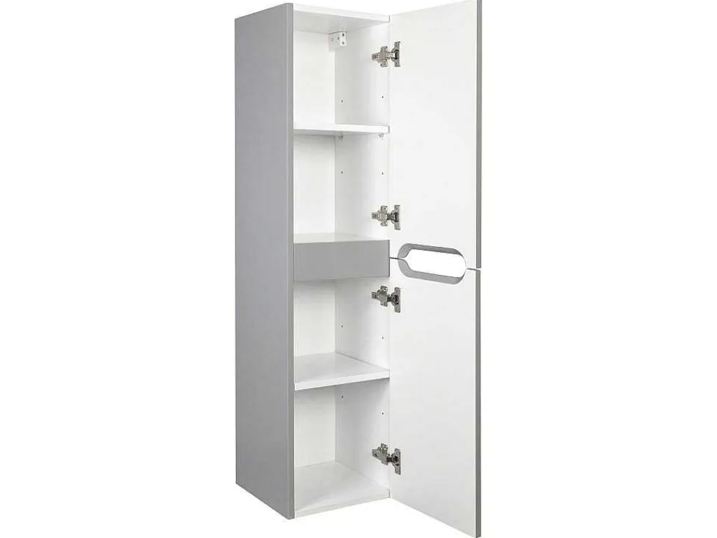 Hangmeubel Enkele Wastafel Met Kolom - Grijs - 80 Cm - Stefanie-Vente-unique New