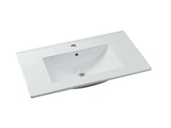 Hangmeubel Voor Badkamer Met Strepen Met Inbouwwastafel - Zwart - 80 Cm - Zevara-Vente-unique Discount