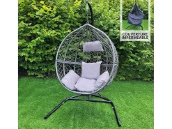 Hangstoel Egg Chair - Grijs - Max: 150 Kg-Monstershop New