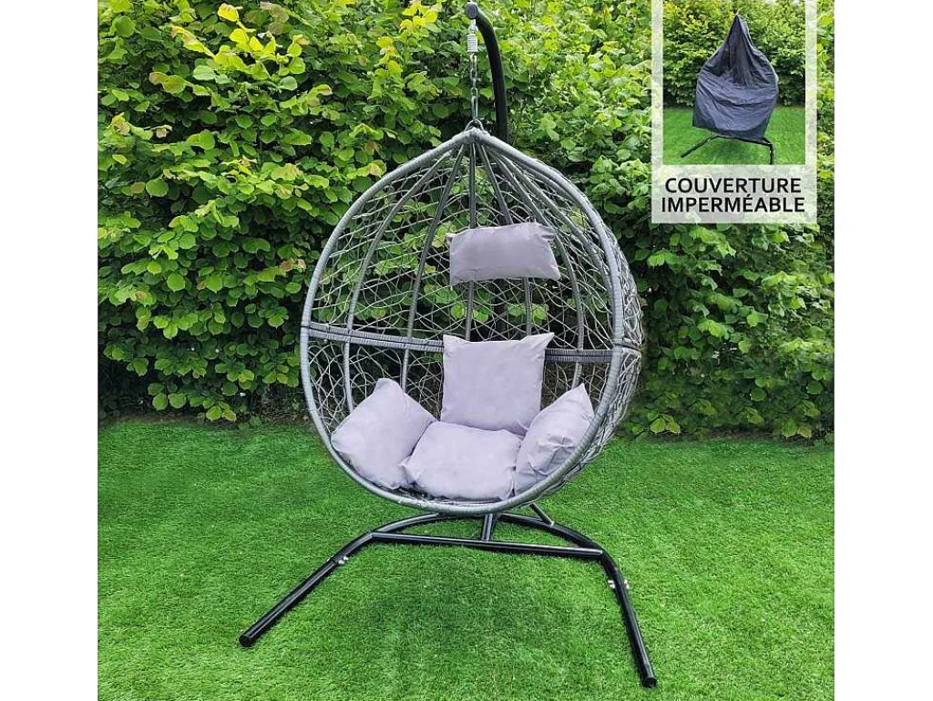 Hangstoel Egg Chair - Grijs - Max: 150 Kg-Monstershop New