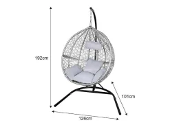 Hangstoel Egg Chair - Grijs - Max: 150 Kg-Monstershop New