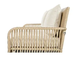 Hangstoel In Geweven Hars - Tuinschommel - 2 Plaatsen - Met Kussens - Beige-ModernLuxe Best