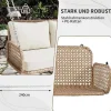 Hangstoel Van 240 Cm In Pe Rotan - 2 Plaatsen - Inclusief Kussens - Beige-Vente-unique New