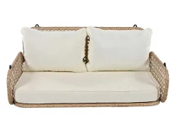 Hangstoel Van 240 Cm In Pe Rotan - 2 Plaatsen - Inclusief Kussens - Beige-Vente-unique New