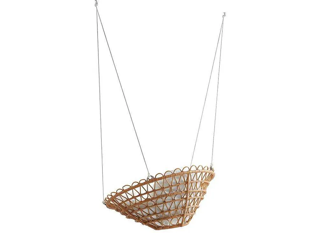 Hangstoel Van Gevlochten Hars - Rotaneffect Met Witte Kussen - Elioa-MYLIA Clearance