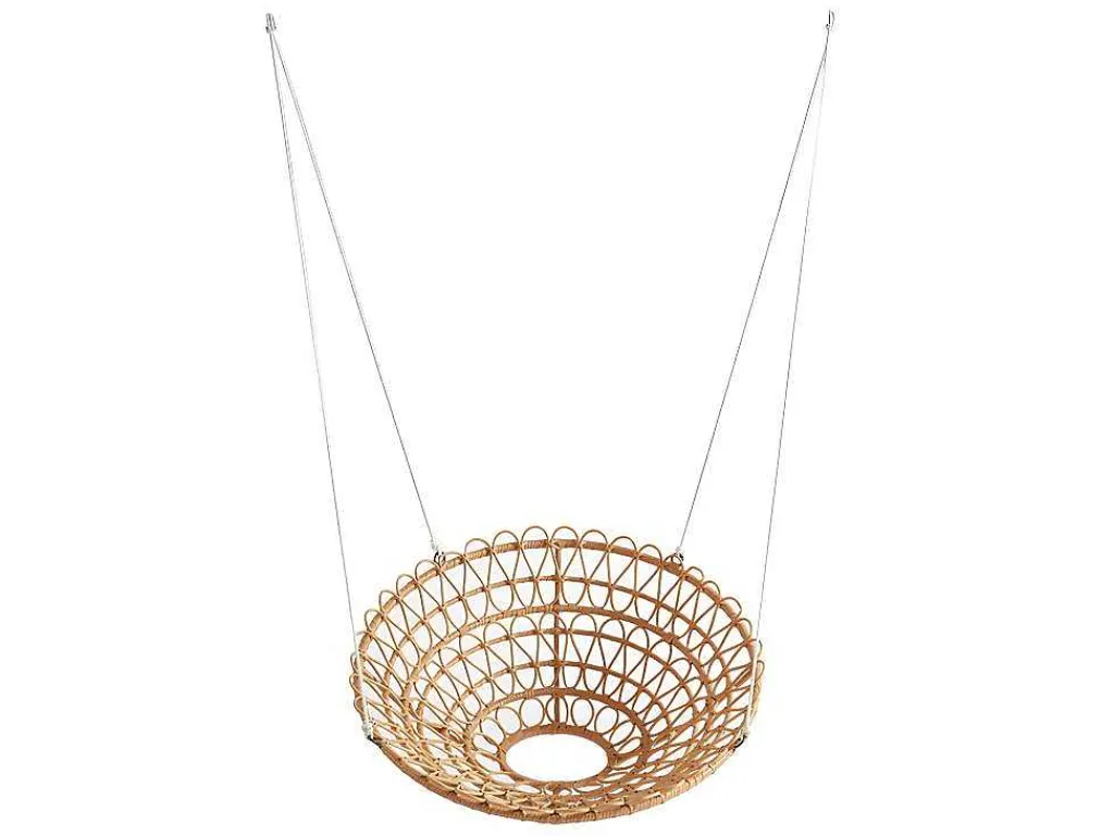 Hangstoel Van Gevlochten Hars - Rotaneffect Met Witte Kussen - Elioa-MYLIA Clearance