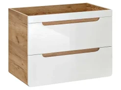 Hangwastafel Naturel En Wit - 80 Cm - Aruba-Vente-unique Best