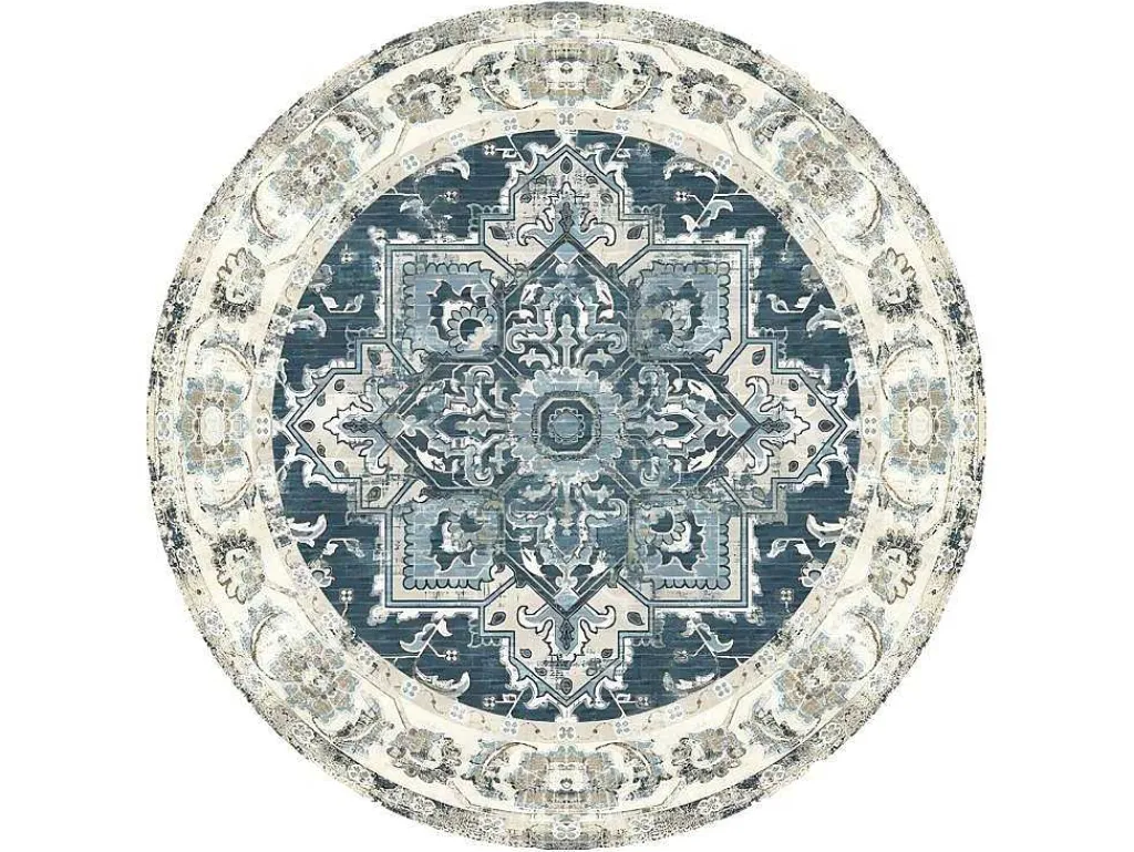 Havana Vloerkleed O200 Cm Blauw.-House Nordic Clearance
