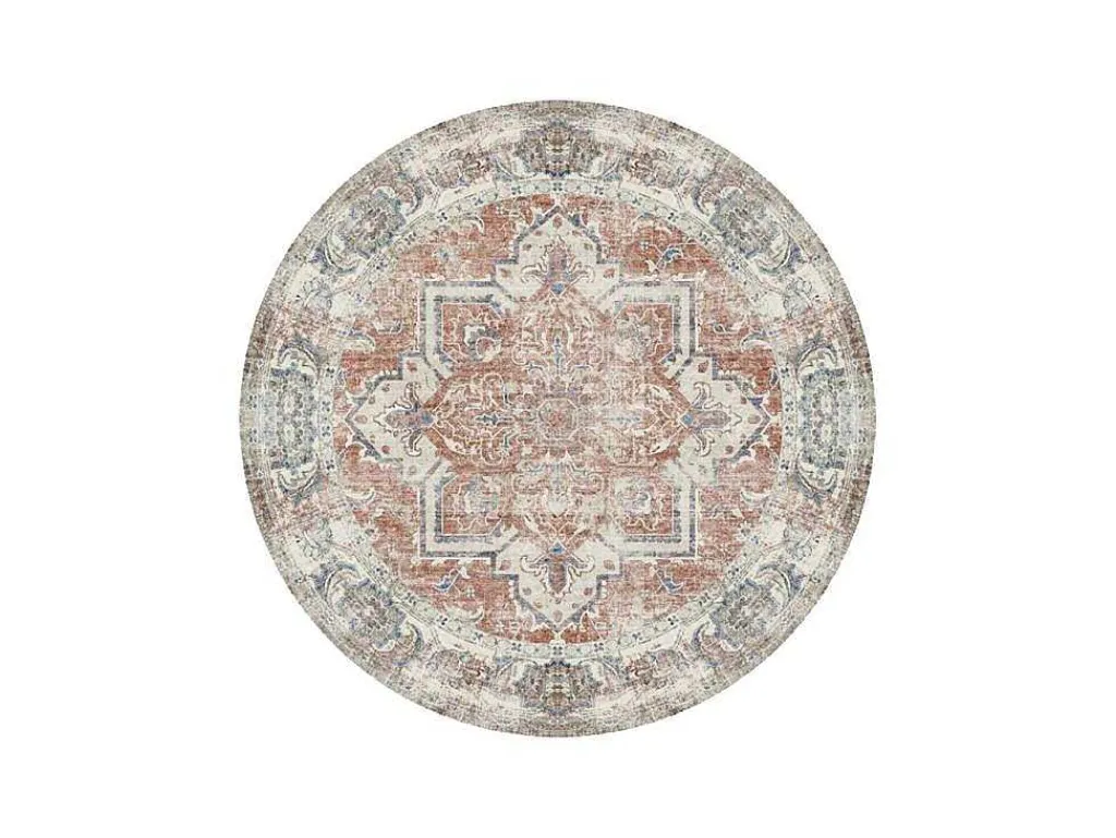 Havana Vloerkleed O200 Cm Blauw,Oranje.-House Nordic Outlet