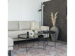 Havana Vloerkleed O200 Cm Blauw,Oranje.-House Nordic Outlet