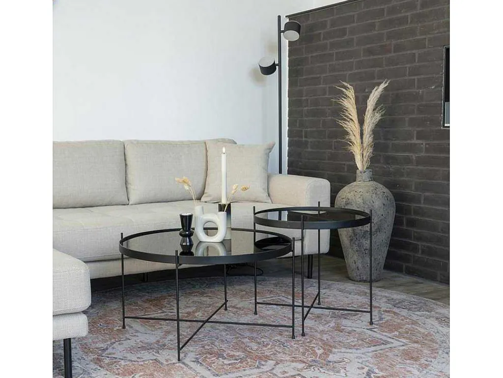 Havana Vloerkleed O200 Cm Blauw,Oranje.-House Nordic Outlet