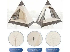 Hemel Tuinbed 2 Tot 4 Plaatsen - Grijs Rotan En Beige Deurgordijn - Inclusief Kussens - Voor Buiten-Vente-unique Online