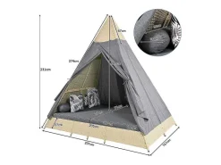Hemel Tuinbed 2 Tot 4 Plaatsen - Beige Rotan En Grijs Deurgordijn - Inclusief Kussens - Voor Buiten-Vente-unique Best