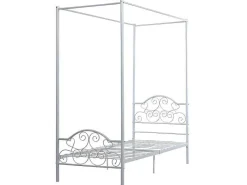 Hemelbed Leyna 90 X 190 Cm - Metaal - Wit-Vente-unique Hot