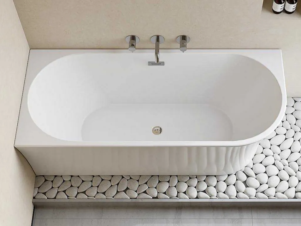 Hoekbad - 201 L - 150 X 75 X 59 Cm - Wit - Acryl - Hoek Links - Ponticola-Shower & Design New