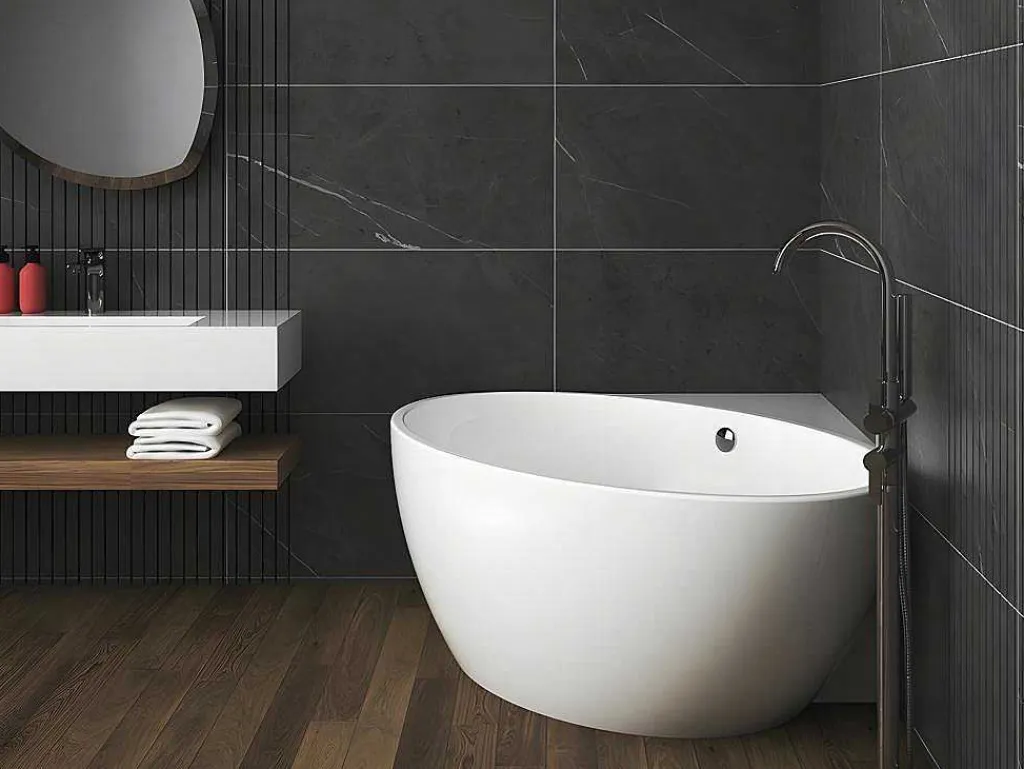 Hoekbad - 197 L - 127 X 127 X 58 Cm - Wit - Acryl - Gourami-Shower & Design Outlet