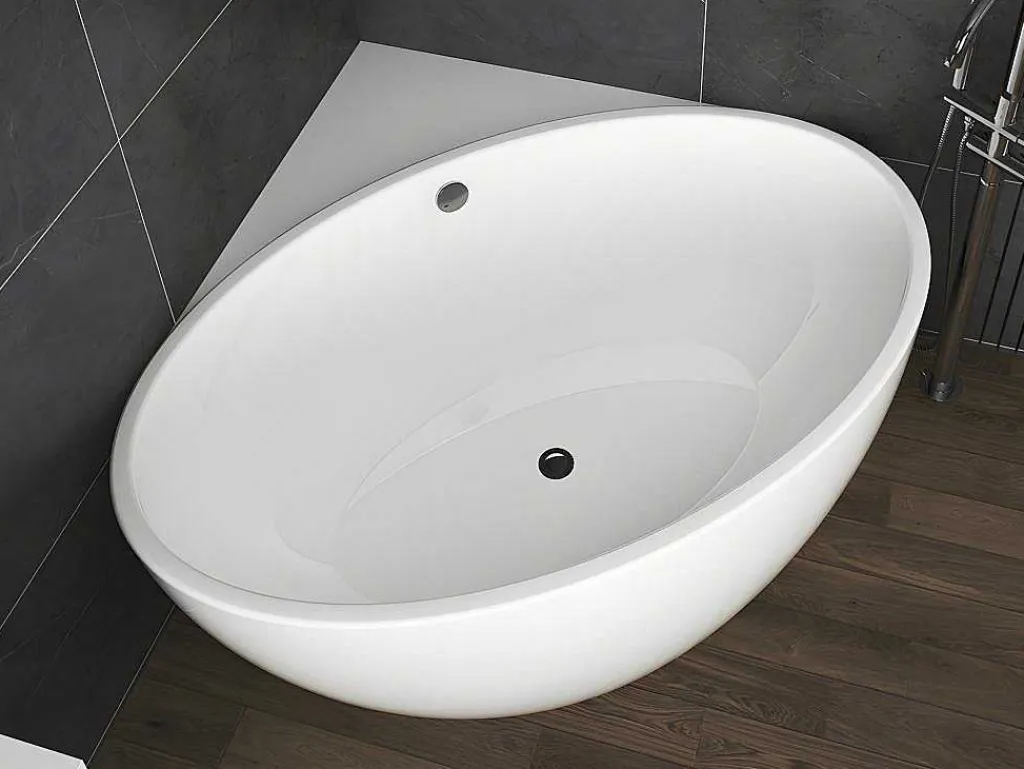Hoekbad - 197 L - 127 X 127 X 58 Cm - Wit - Acryl - Gourami-Shower & Design Outlet