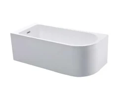 Hoekbad - 201 Liter - 150 X 75 X 58 Cm - Wit - Linkse Hoek - Anika-Shower & Design