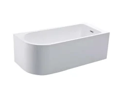 Hoekbad - 201 Liter - 150 X 75 X 58 Cm - Wit - Rechtse Hoek - Anika-Shower & Design Outlet