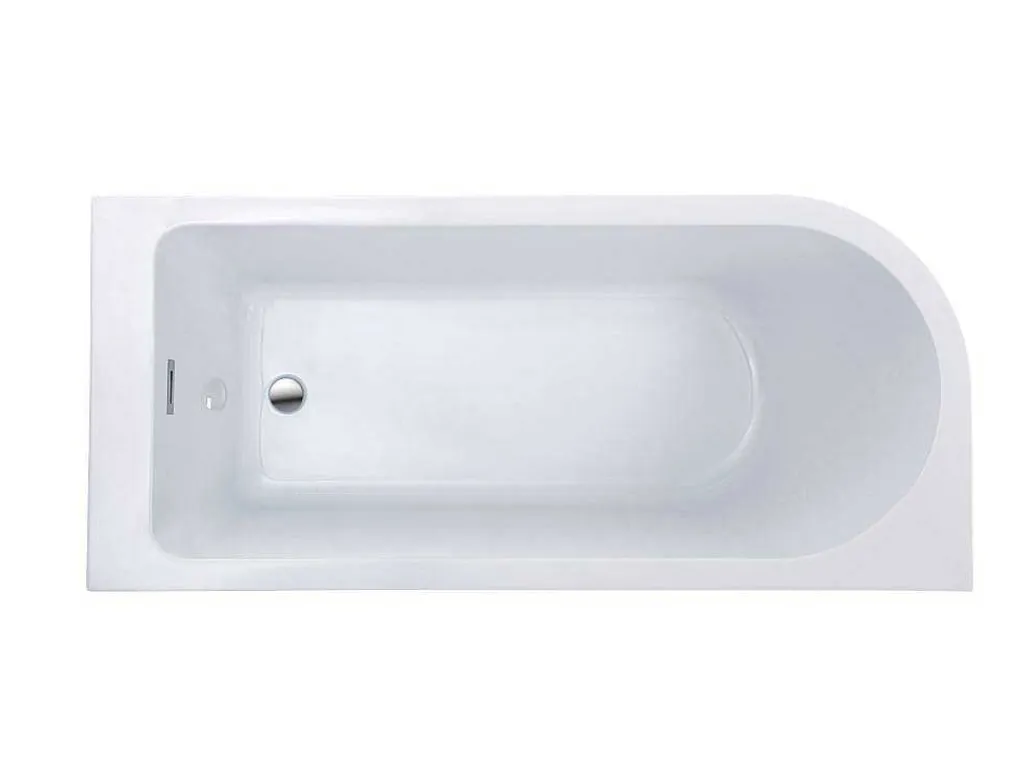 Hoekbad - 201 Liter - 150 X 75 X 58 Cm - Wit - Rechtse Hoek - Anika-Shower & Design Outlet