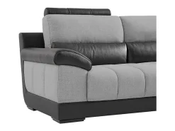 Hoekbank In Zwart En Grijze Stof En Leer - Hoek Rechts - Aragon-LINEA SOFA Best
