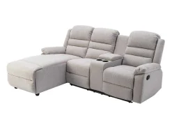 Hoekbank Links Van Beige Stof Macedonia-Vente-unique Best