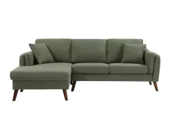 Hoekbank Met Hoek Links Van Groene Stof Totora-Vente-unique Best