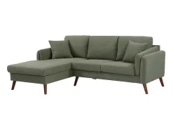 Hoekbank Met Hoek Links Van Groene Stof Totora-Vente-unique Best