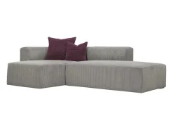 Hoekbank Met Hoek Links Van Grijs Ribfluweel Janao-Vente-unique New