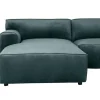 Hoekbank Met Hoek Links Van Blauw Velours Otrano-Vente-unique Clearance