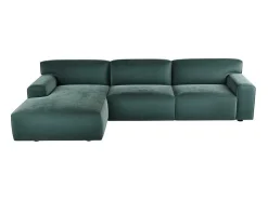 Hoekbank Met Hoek Links Van Blauw Velours Otrano-Vente-unique Clearance
