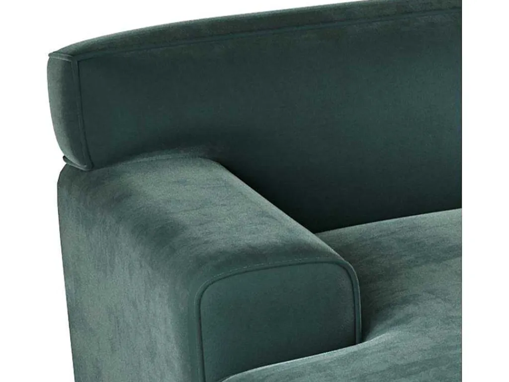 Hoekbank Met Hoek Links Van Blauw Velours Otrano-Vente-unique Clearance