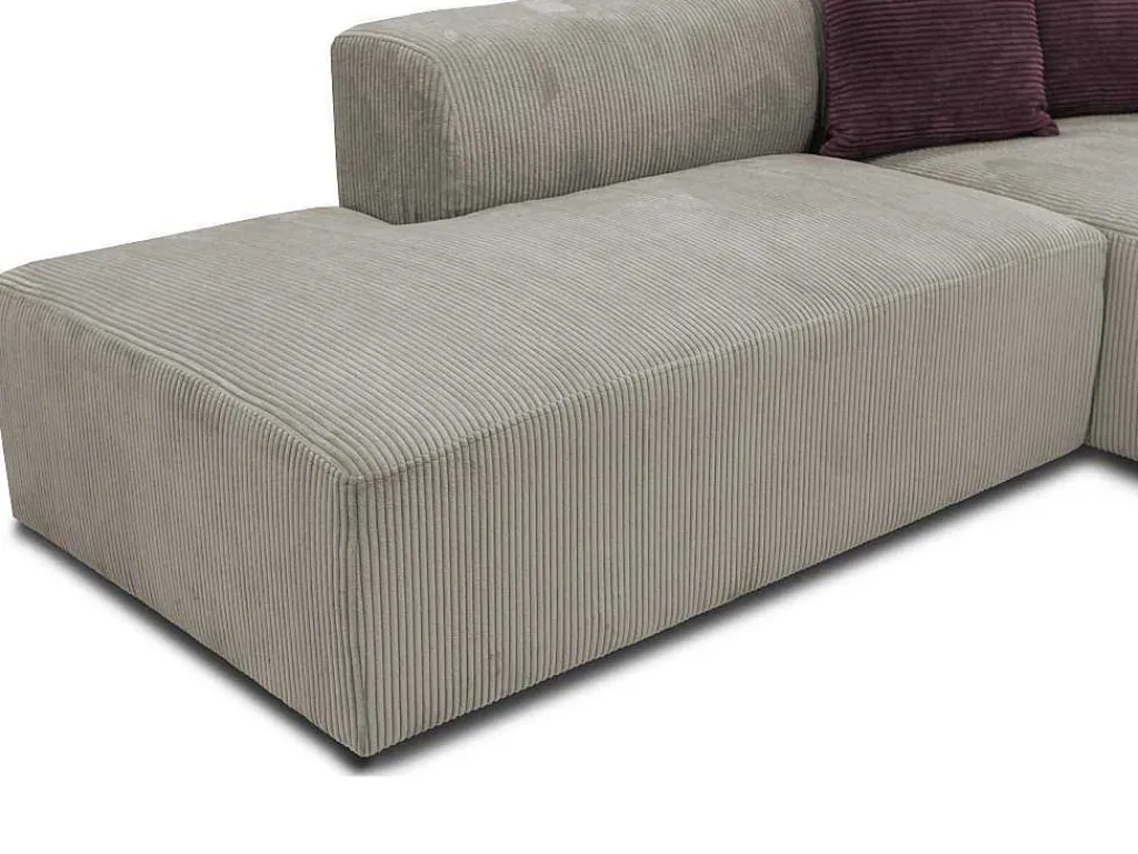 Hoekbank Met Hoek Rechts Van Grijs Ribfluweel Janao-Vente-unique Best