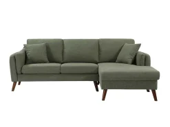 Hoekbank Met Hoek Rechts Van Groene Stof Totora-Vente-unique Discount