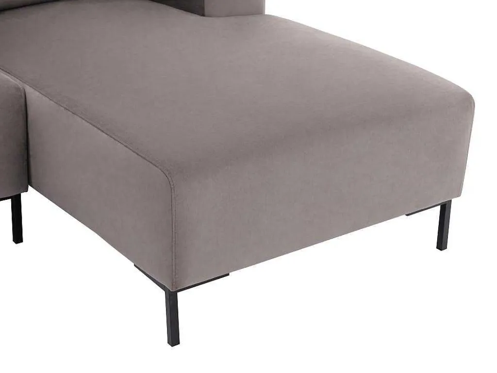 Hoekbank Met Hoek Rechts Van Grijs Velours Madalieni-Vente-unique Outlet