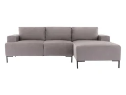 Hoekbank Met Hoek Rechts Van Grijs Velours Madalieni-Vente-unique Outlet