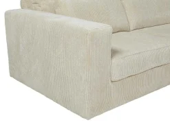 Hoekbank Mondovi Van Ribfluweel - Beige - Hoek Rechts-Vente-unique Best