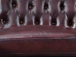 Hoekbank Van 100% Buffelleer Chesterfield Brenton - Kersenrood - Hoek Rechts-LINEA SOFA Sale