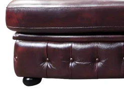 Hoekbank Van 100% Buffelleer Chesterfield Brenton - Kersenrood - Hoek Rechts-LINEA SOFA Sale