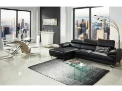 Hoekbank Van Hoogwaardig Leer Excelsior Ii - Zwart - Hoek Links-LINEA SOFA Clearance